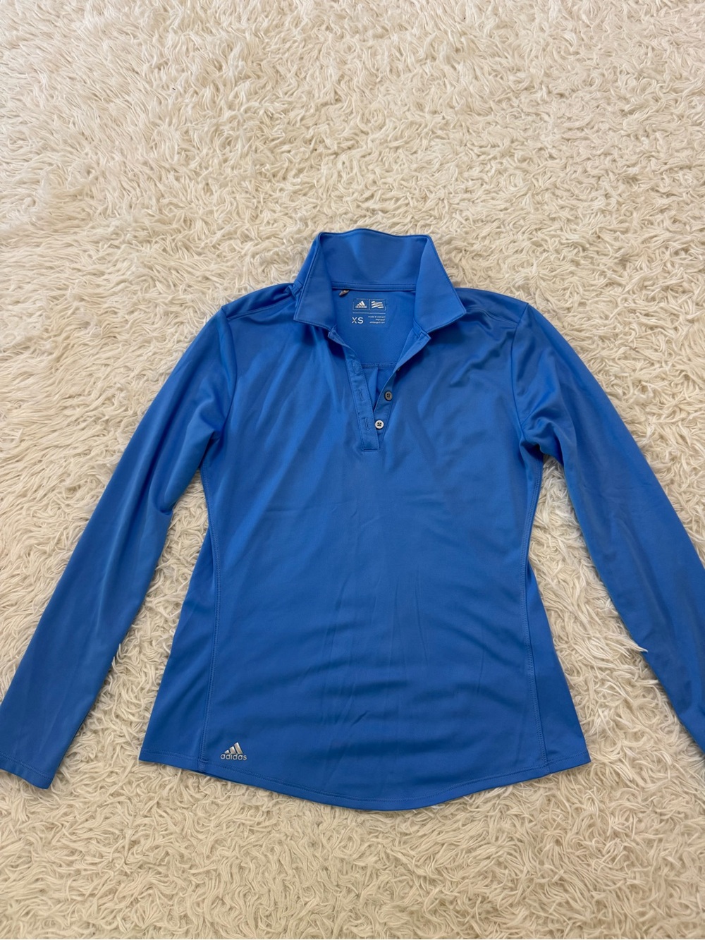 adidas Royal Blue Long-Sleeve Mock Neck Top